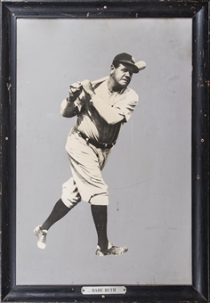 Babe Ruth Oversized 30x62" Framed Photograph That Hung in Yankee Stadium (Michael Family LOA)